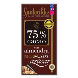 Chocolate Sin Azúcar 75% con Almendra