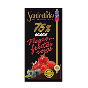 Chocolate Negro 75% Con Frutos Rojos
